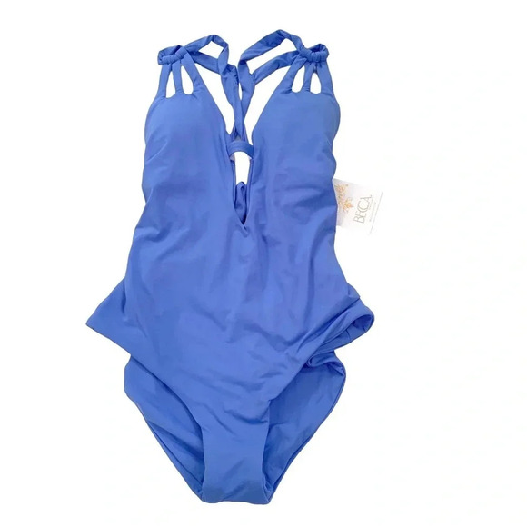 BECCA Color Code Strappy One Piece Swimsuit Blue S NWT - Picture 2 of 10